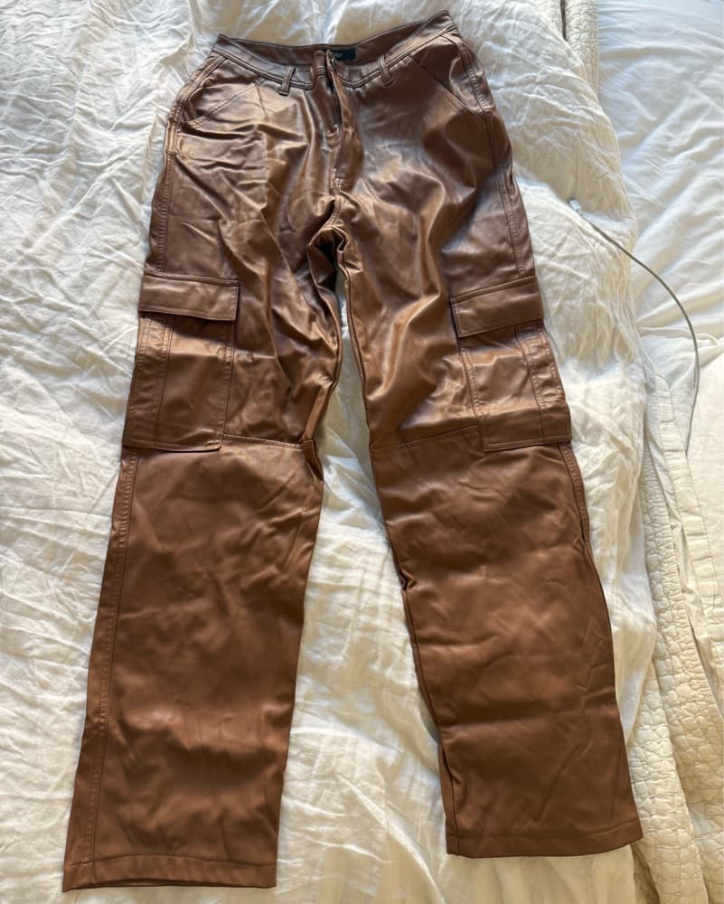Leather Cargo Pants - Image 2