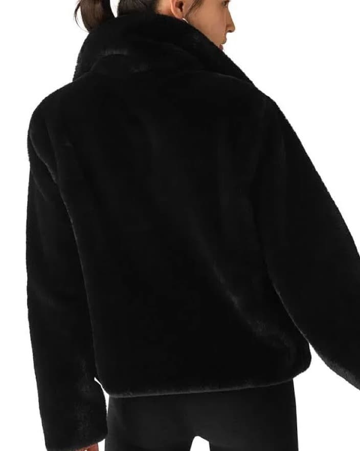 Black Faux Fur Jacket - Image 2