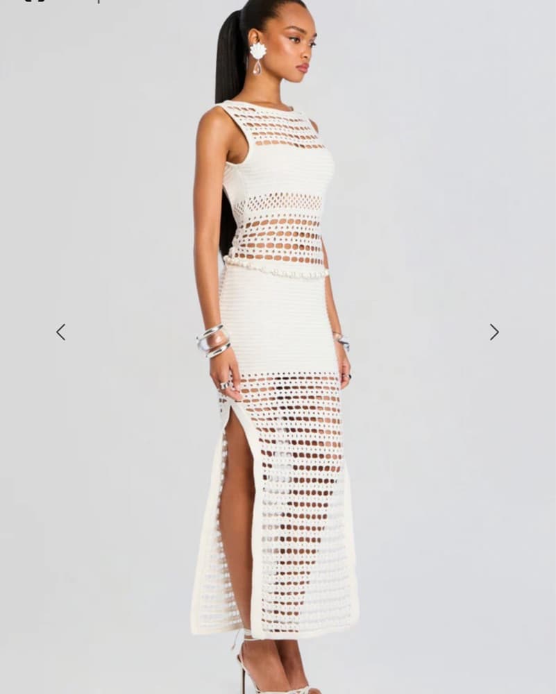 Retrofete Kylan Knit Crochet Dress - Image 3
