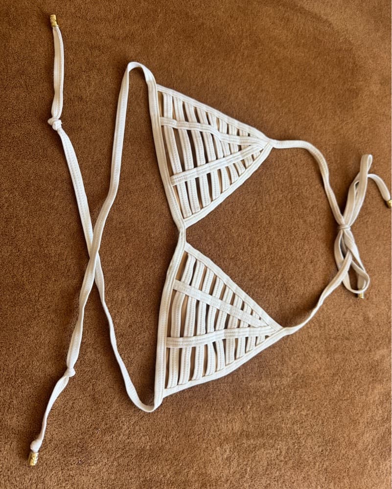 Beach Bunny Bikini White Nude Stripe Set - Image 5