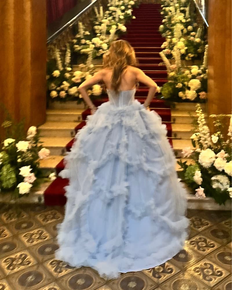 Ethereal Blue Tulle Ballgown - Image 4