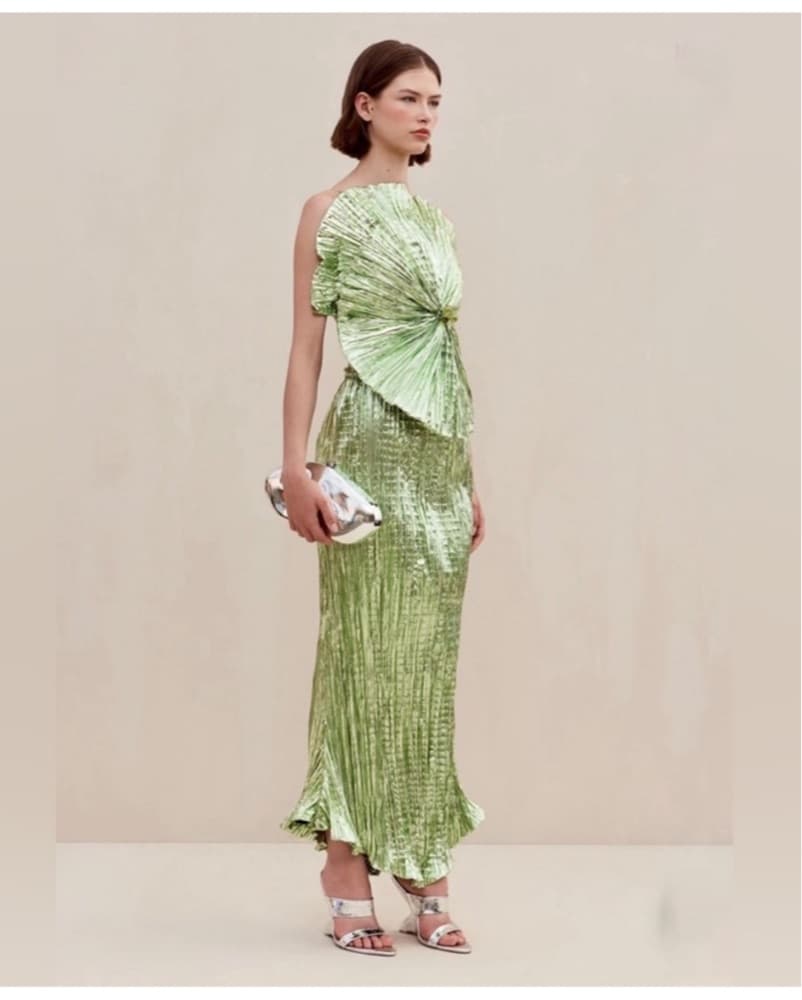 Cult Gaia Anthros Spearmint Metallic Top - Image 2