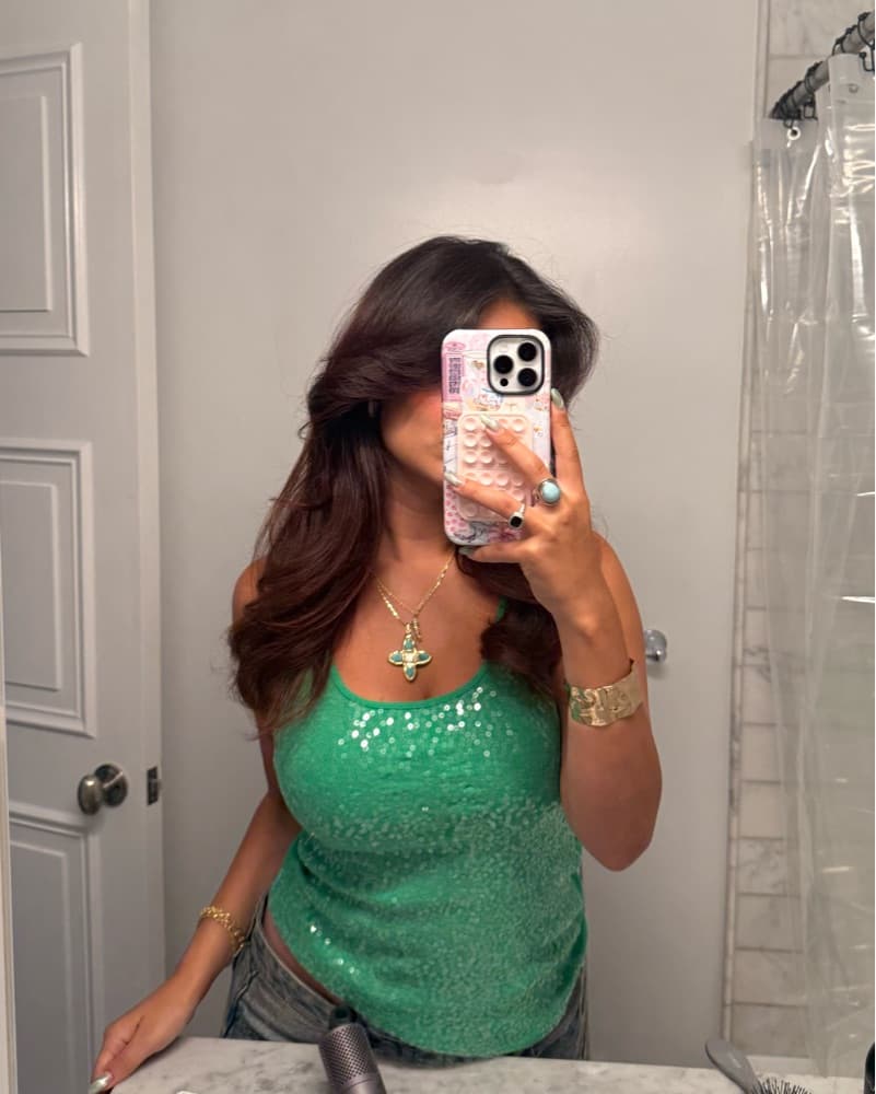 Vintage Green Sequin Tank - Image 2