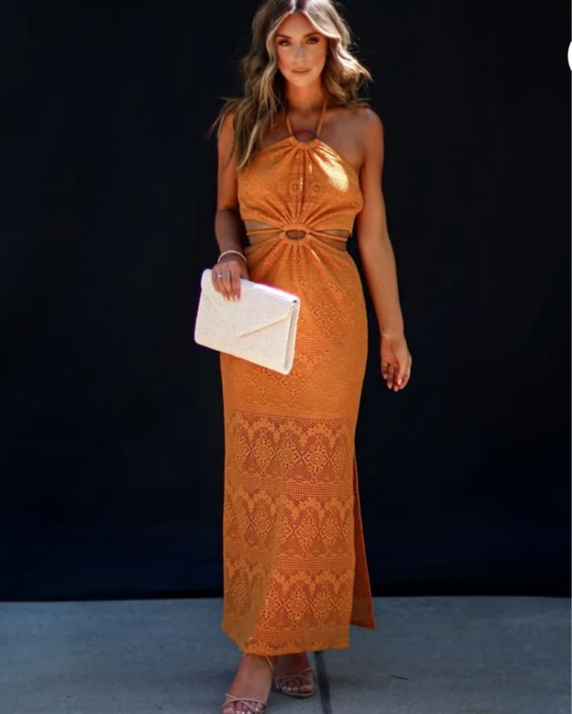 Lachlan Halter Cutout Crochet Maxi Dress - Image 5