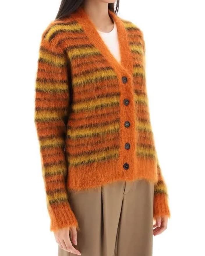 Marni Mohair Orange Cardigan - Image 3
