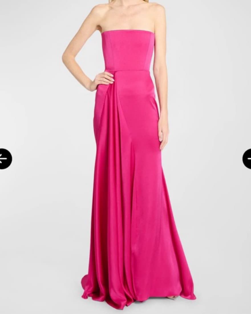 Alex Perry Strapless Gathered Drape Gown - Image 4