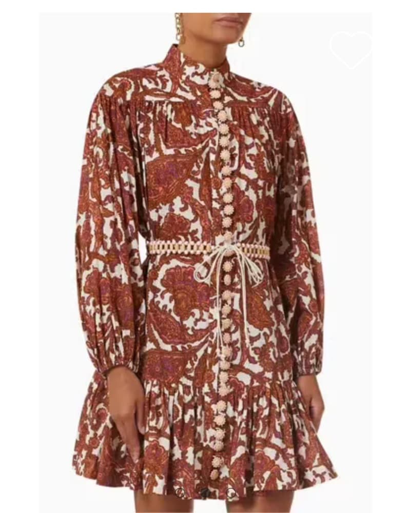 Zimmermann Brown Print Minidress - Image 1