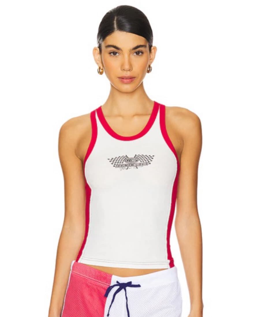 Alyse Tank in Red & White - Image 1