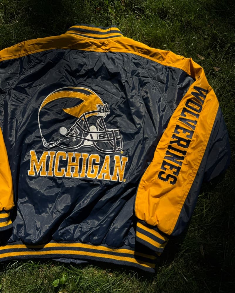 Michigan Vintage Football Jacket - Image 3