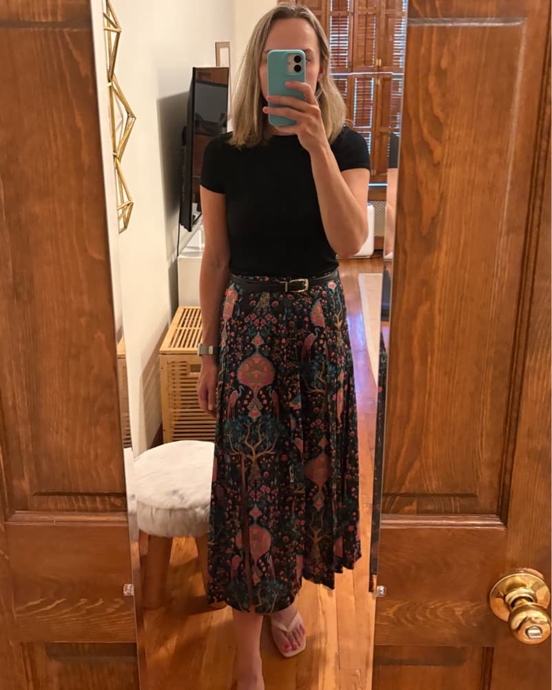 Sandro Printed Silk Skirt - Image 1