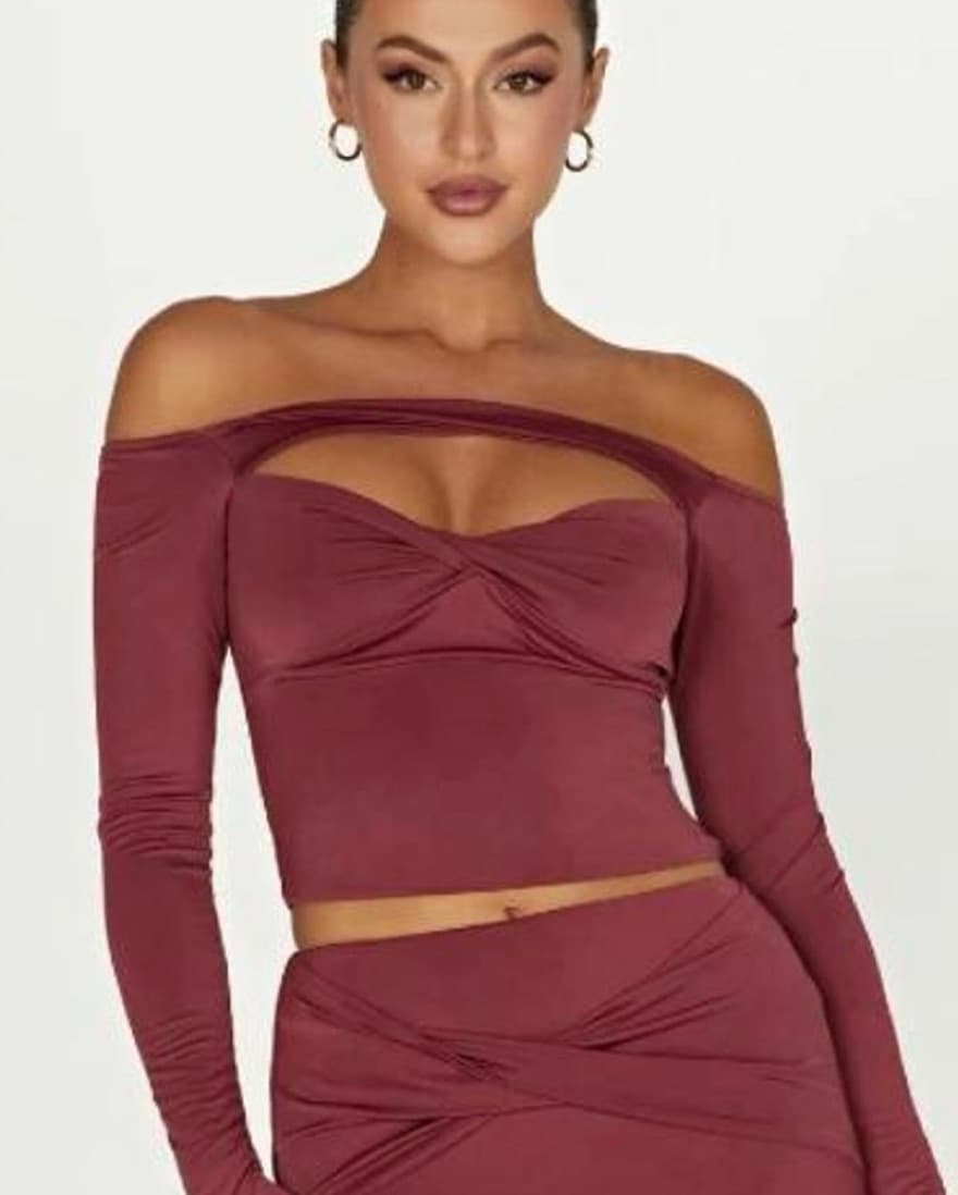 MESHKI Wine Set - Top & Maxi Skirt - Image 2