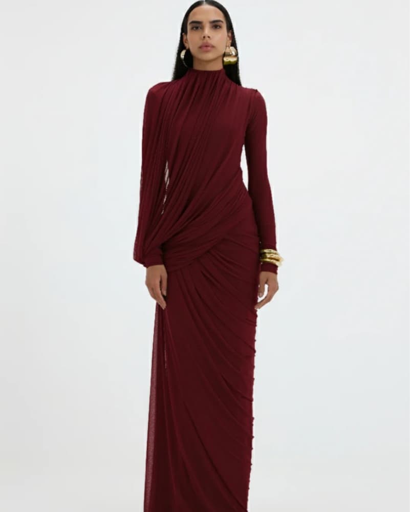 Deme By Gabriella Suzie Dress Burgundy - Image 1