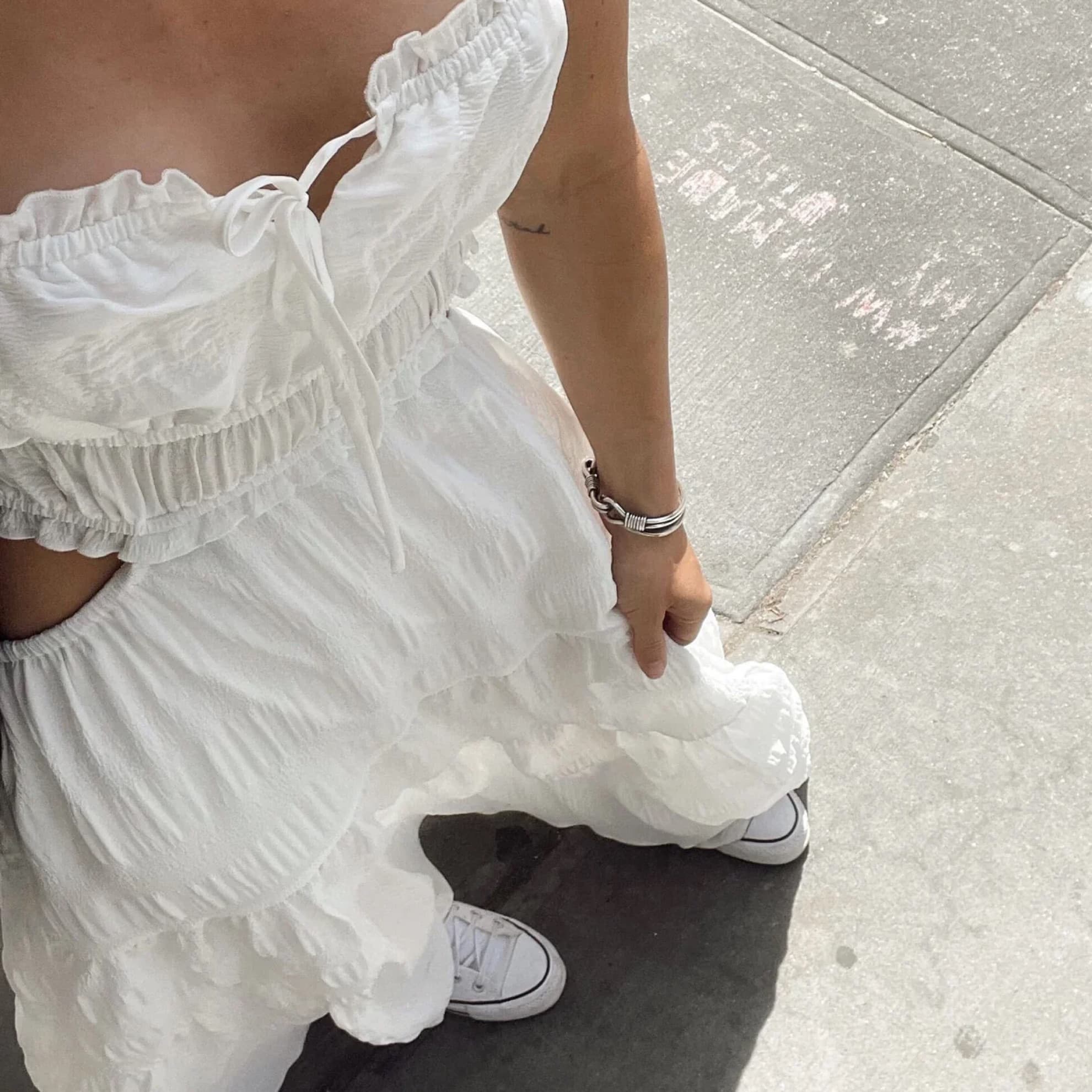 12th Tribe Paola White Boho Maxi XS - Image 2