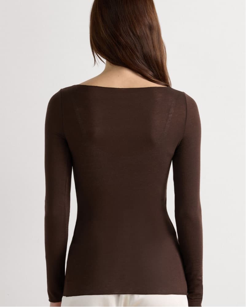 Intimissimi Cashmere Sheer Boat Neck Top - Image 4