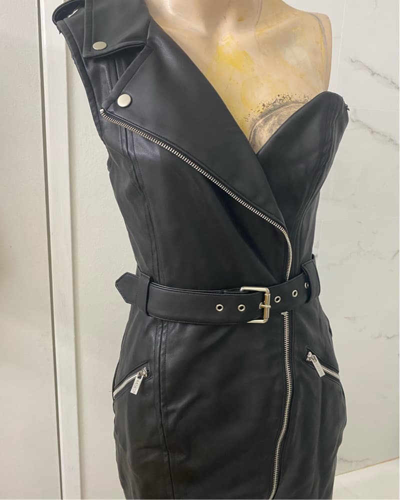 House of CB Roselle Black Leather Dress - Image 3