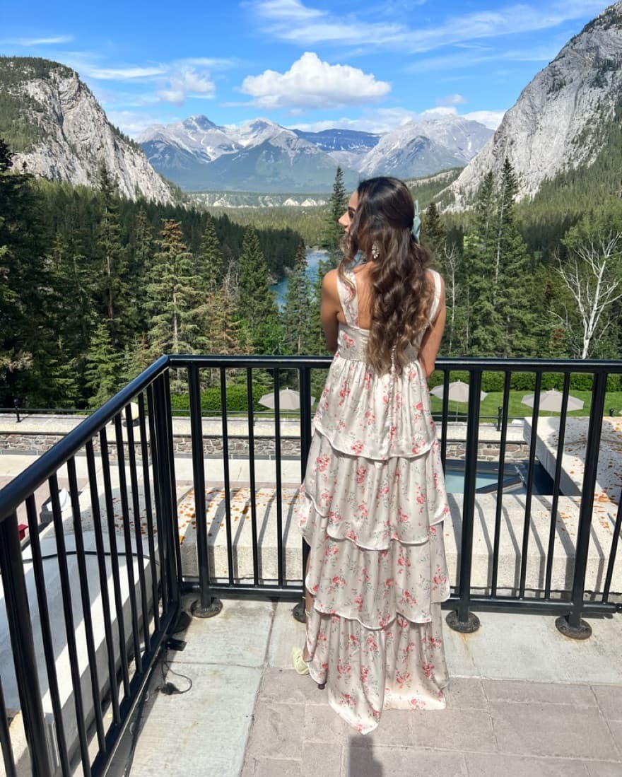 WeWoreWhat Champagne Floral Dress - Image 2