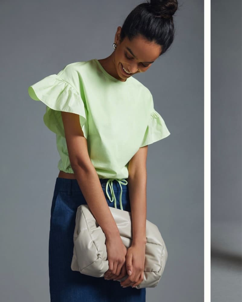 English Factory Green Ruffle Top - Image 1