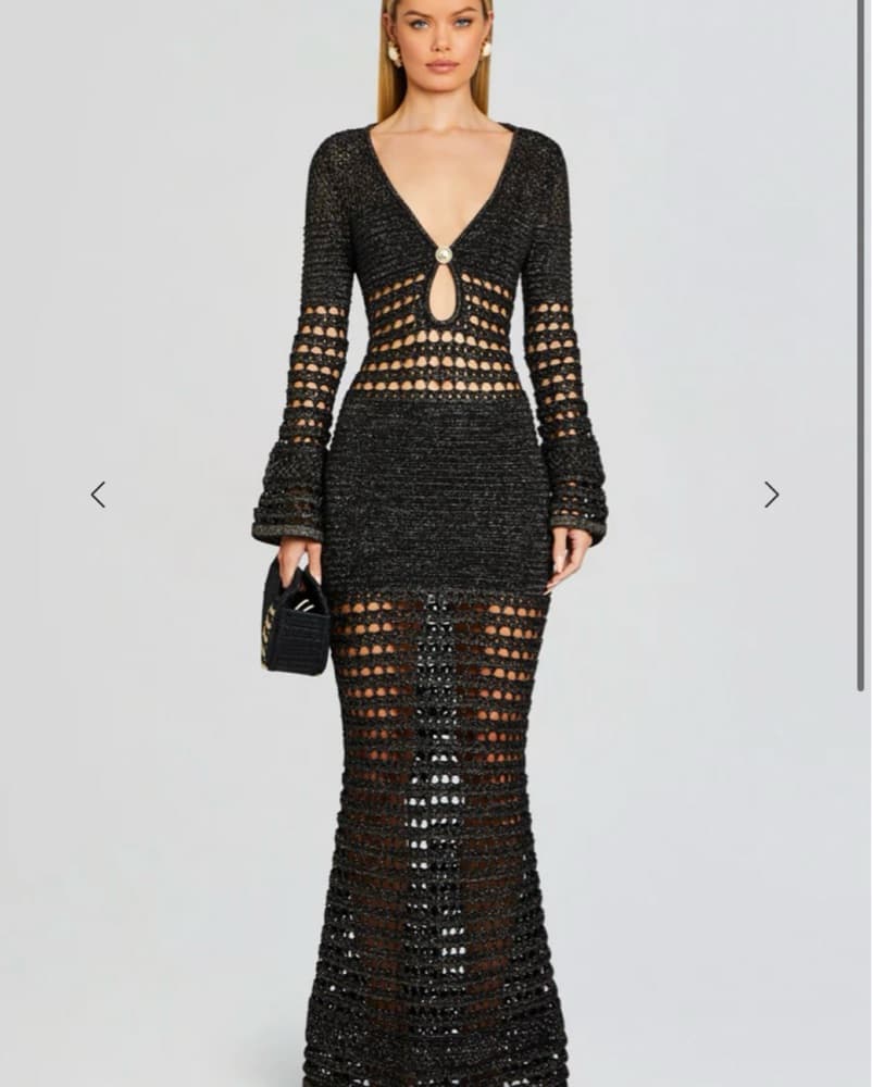 Retrofete Elvana Knit Crochet Dress - Image 1