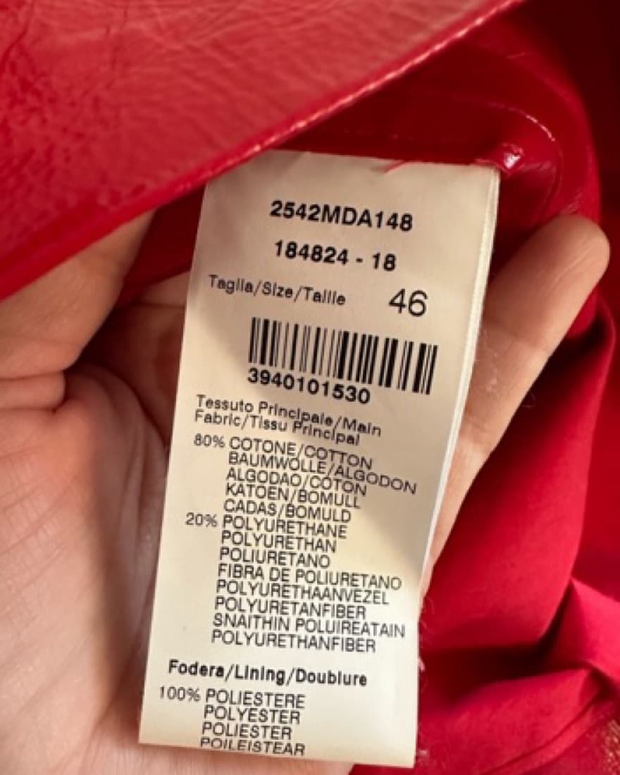 MSGM Red Cotton Polyurethane Solid Shift - Image 6