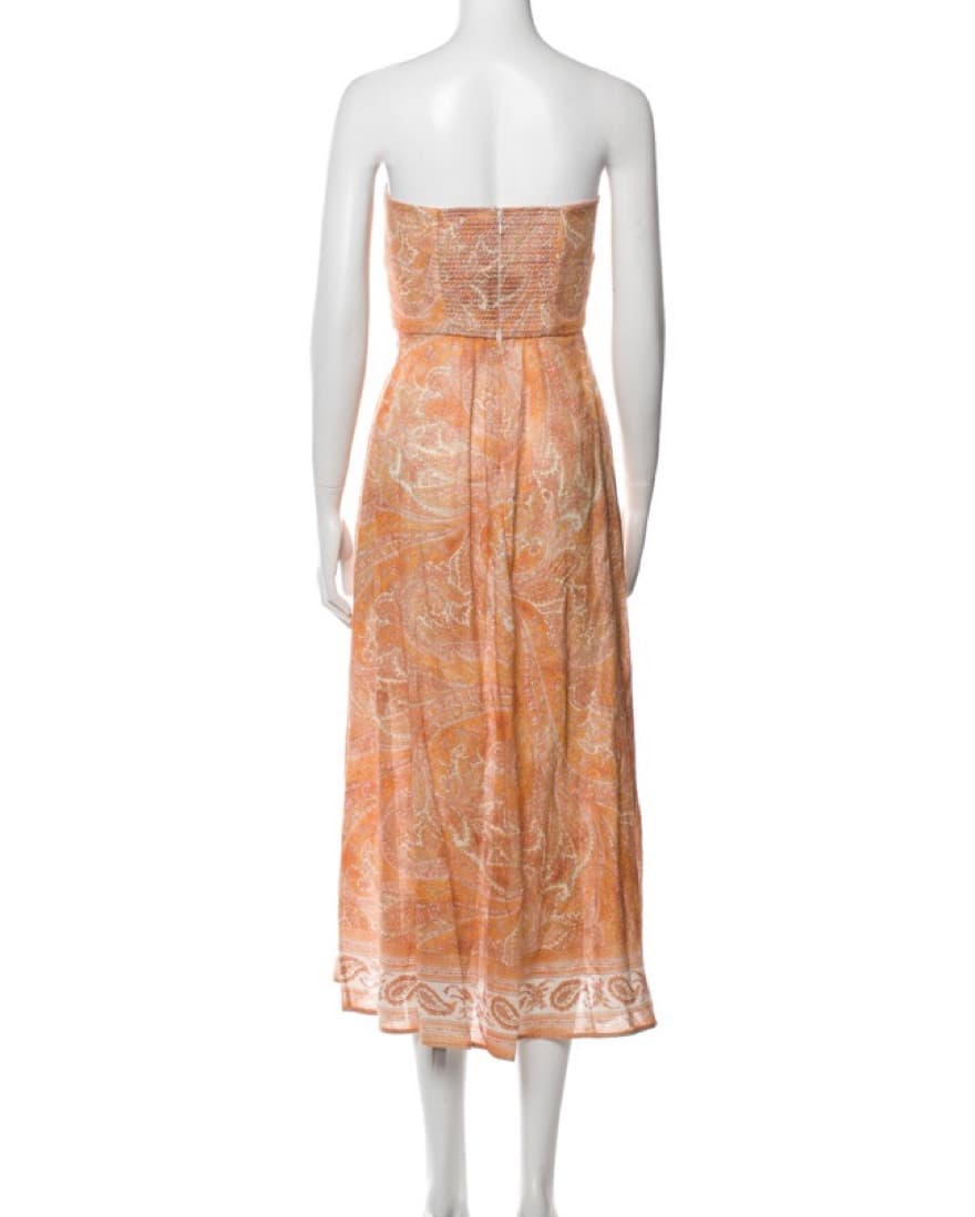 Strapless  Zimmermann Linen Midi Dress - Image 5