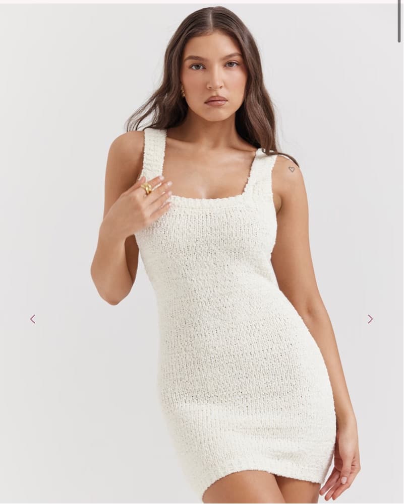 House Of Cb Cream Knit Dress  - Image 2