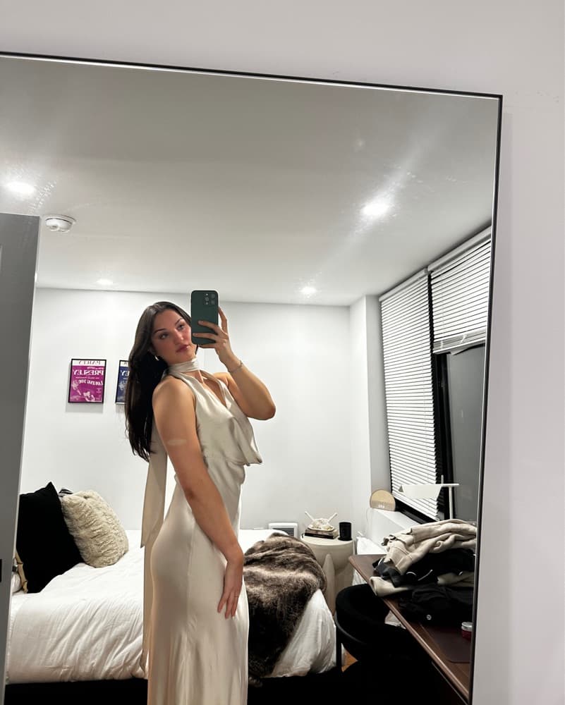 Elegant Satin Halter Maxi Dress - Image 2