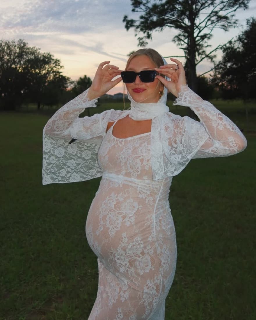 White Lace Midi Dress - Image 1