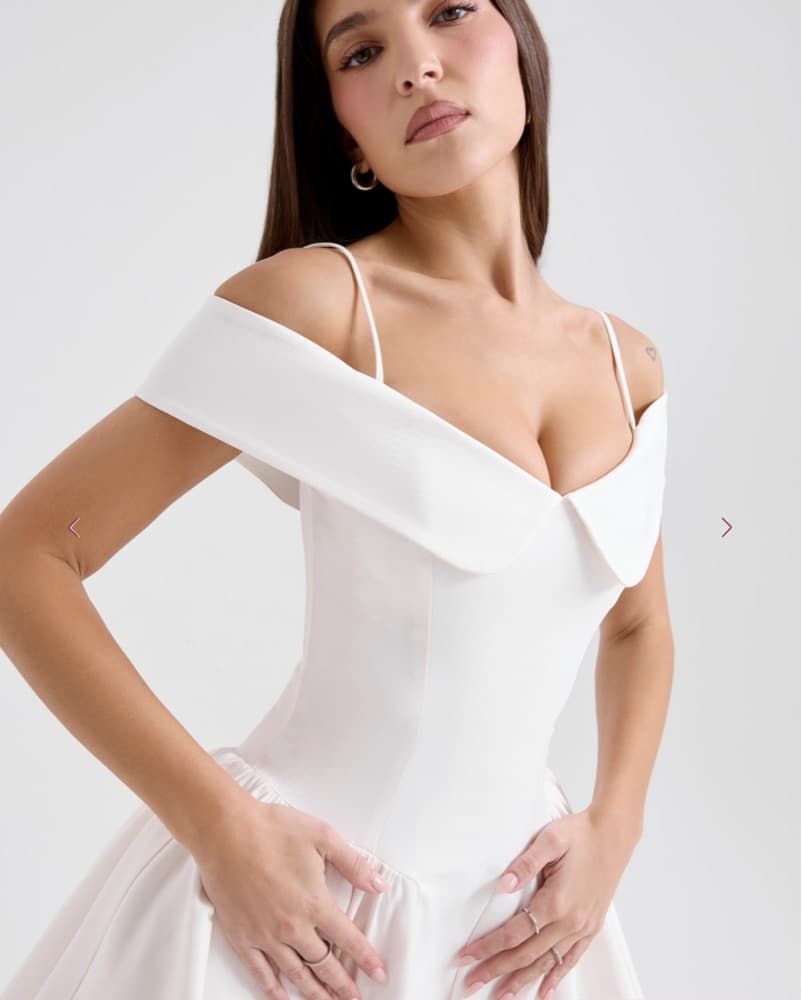 House Of CB ELIDA White Off Shoulder - Image 3