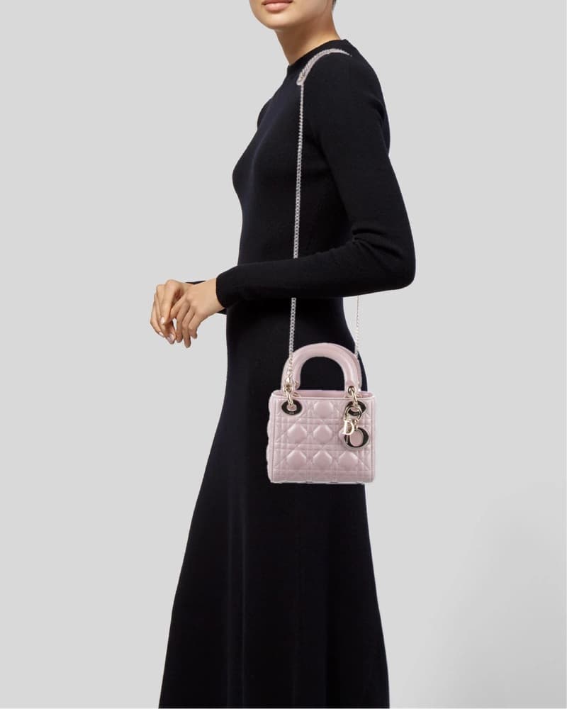 Dior Lotus Pearlescent Cannage Mini Lady - Image 2