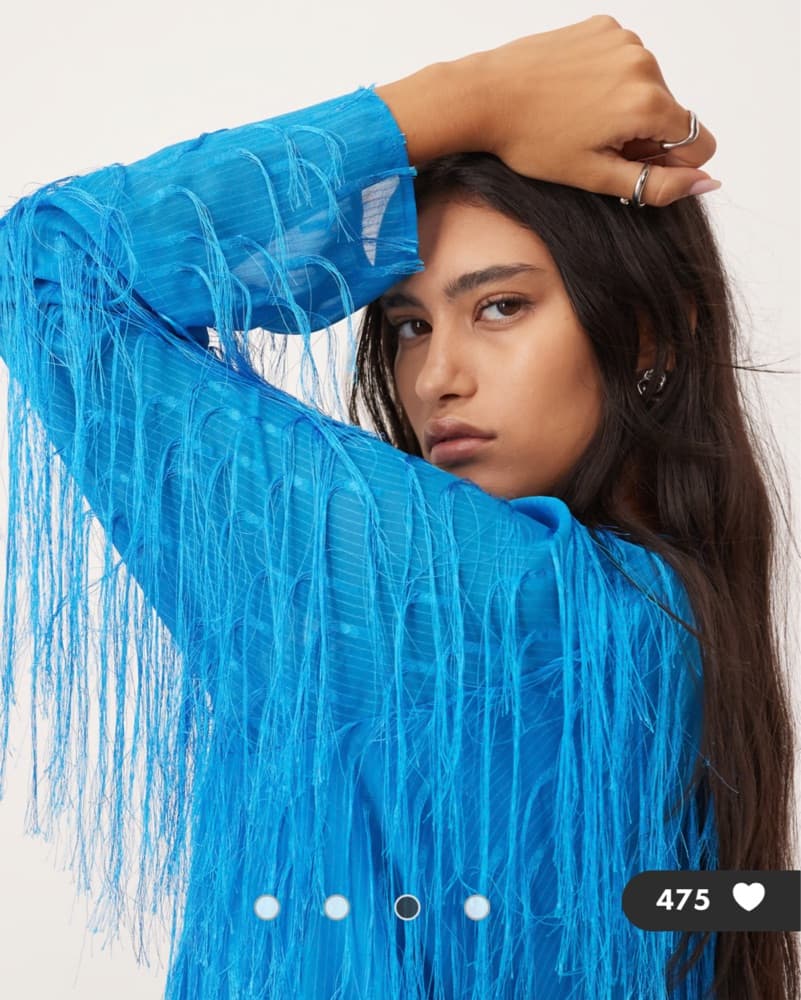 Asos Blue All Over Fringe Maxi - Image 3