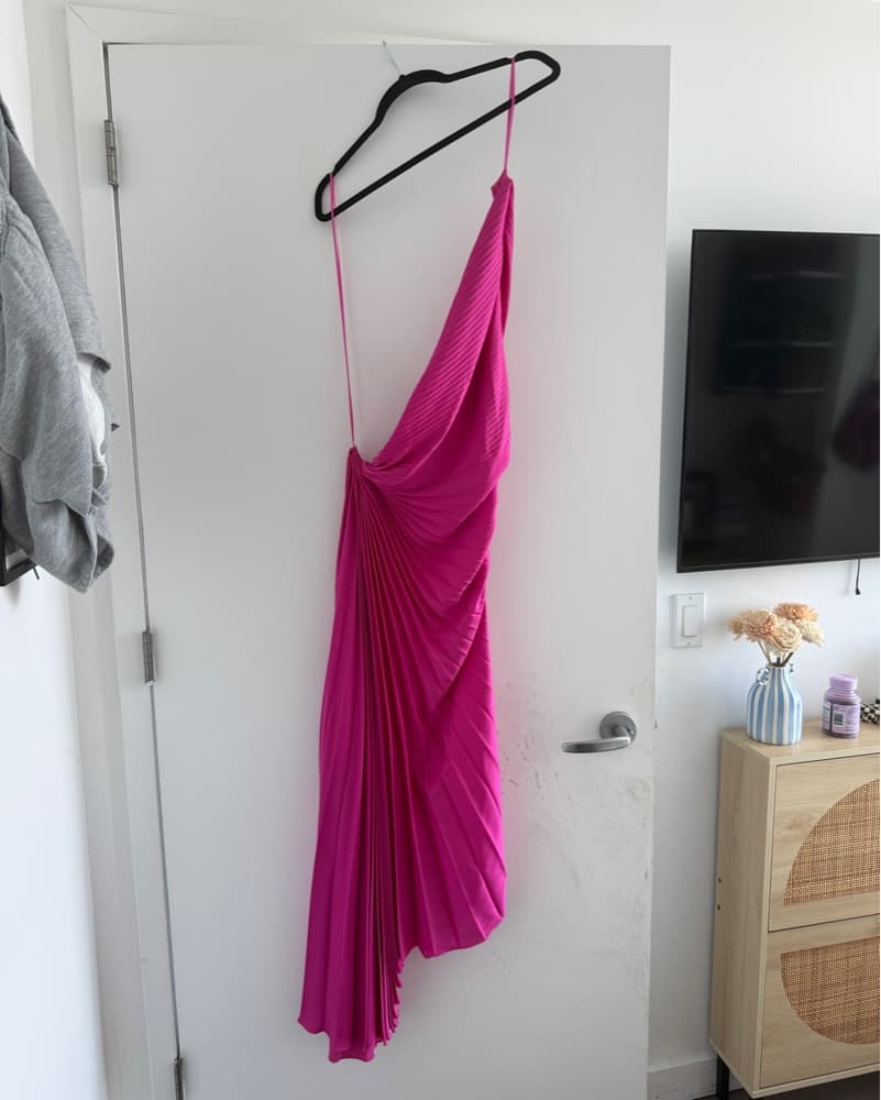 Mango Asymmetrical Pleated Dress - Image 2