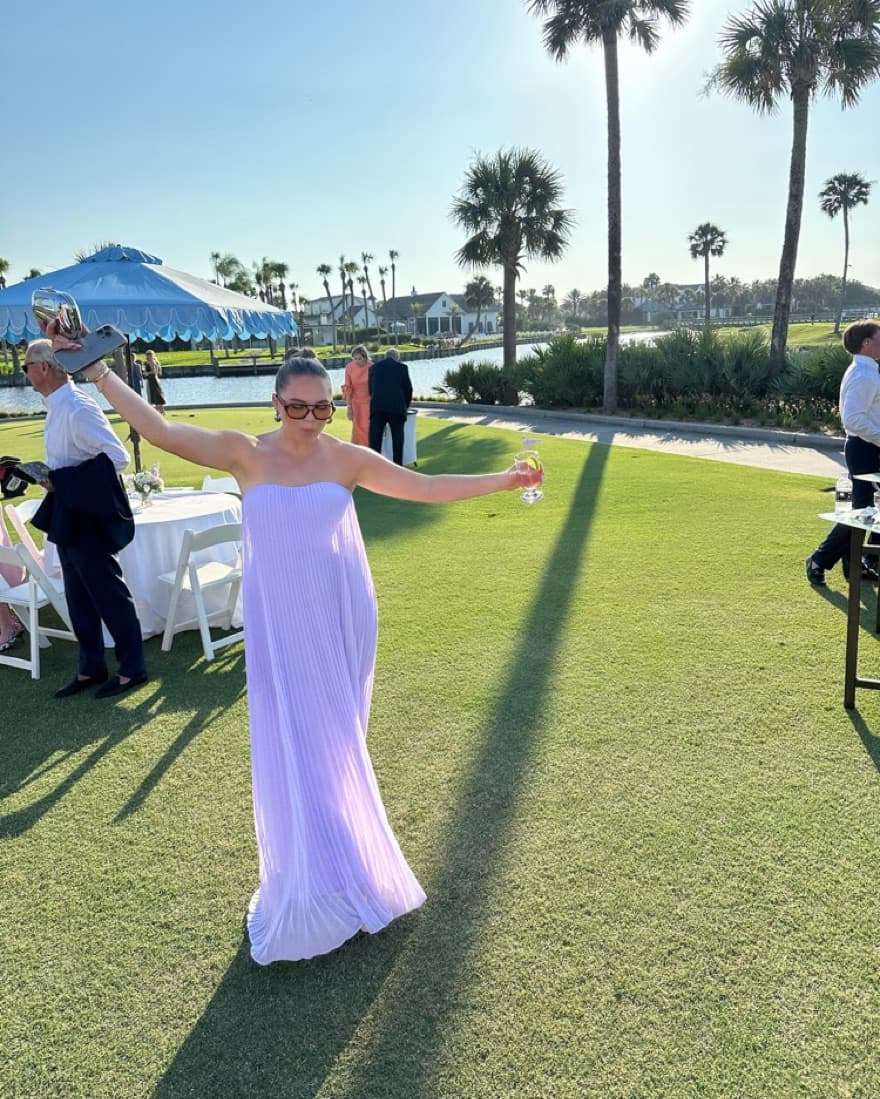 Lilac Pleated Maxi Dress  - Image 3