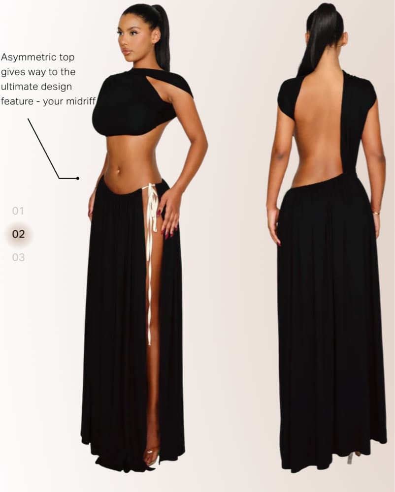 Coucoo CARONI DRESS - SATIN BLACK - Image 4