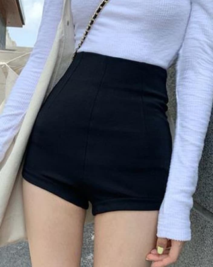 Nasty Gal Satin High-Waisted Shorts - Image 1