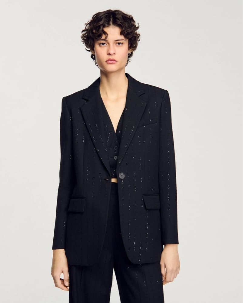 Sandro Sequin Pant Suit With Top - Image 1