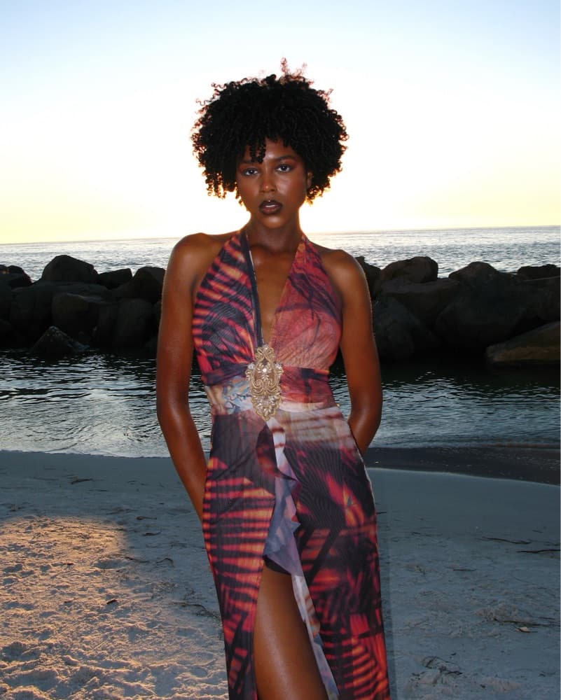 Cindy plunge Maxi Dress - Image 1