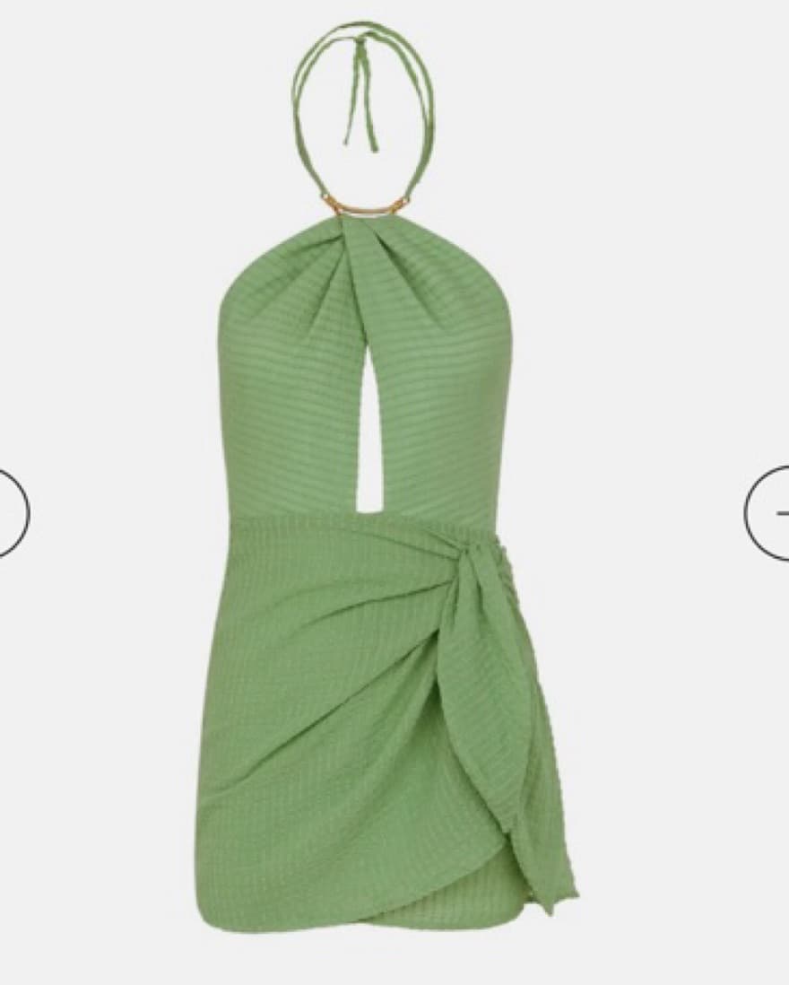 Vix Paula Hermanny Mini Green Dress XS - Image 5
