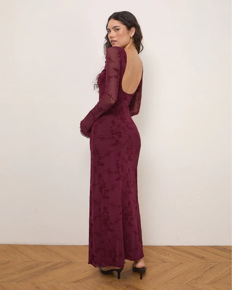 Motel Rocks Burgundy Dress - Image 3