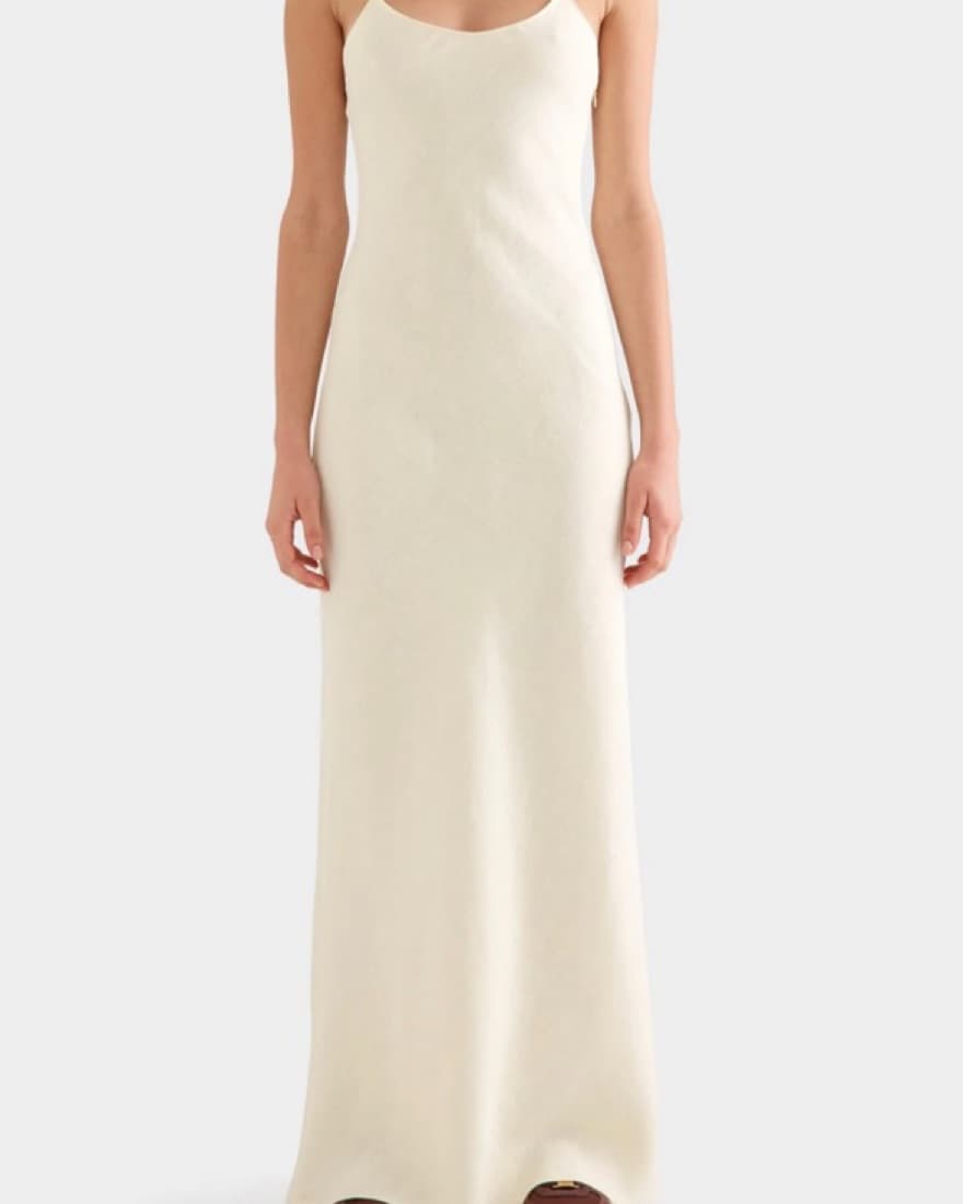 Butter Yellow Linen Maxi Dress - Image 4