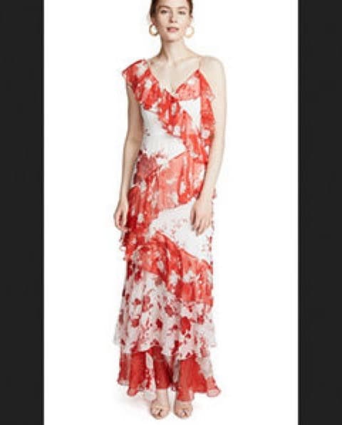 Alice + Olivia Red Ruffle Floral Dress - Image 5