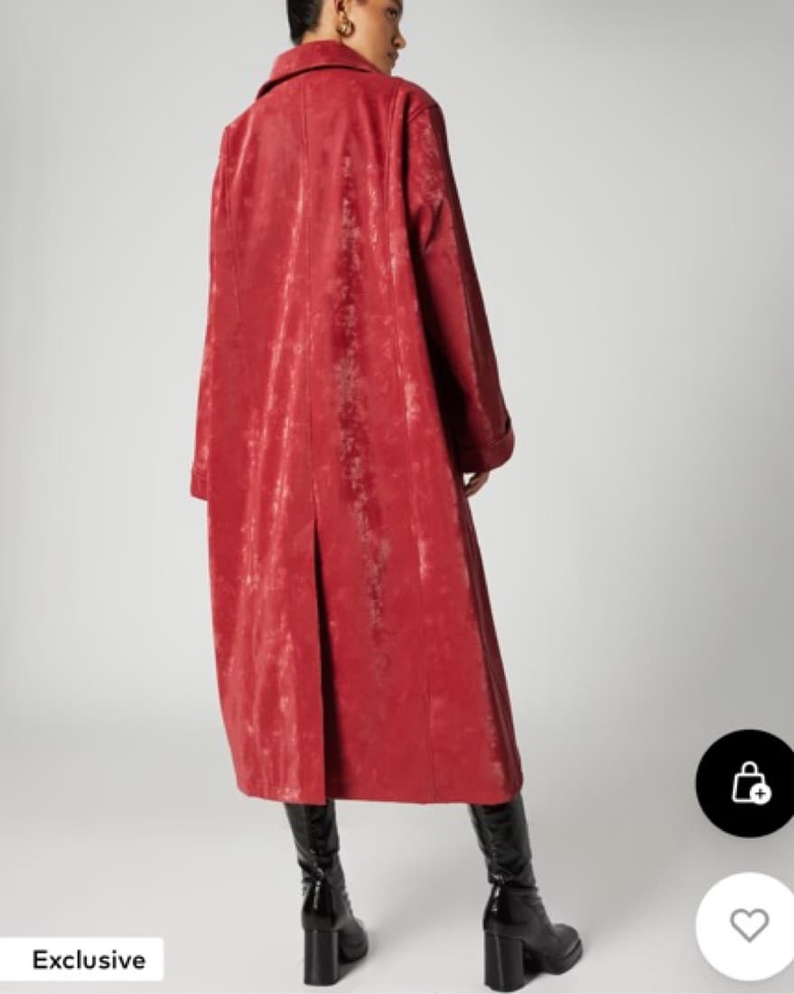 Bella Hadid About You Red Velvet Trench - Image 3