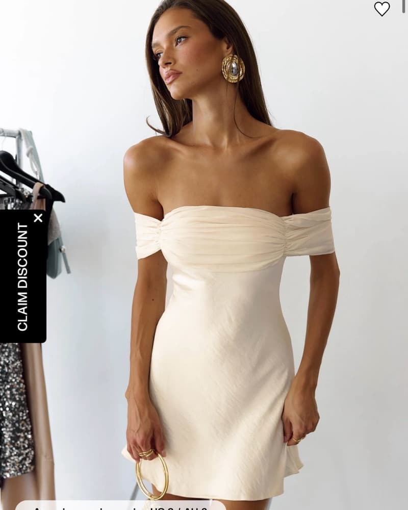 Princess Polly Elegant Mini Dress Cream - Image 1