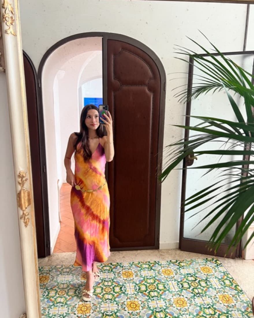 Zara Sunset Long Satin Dress - Image 2