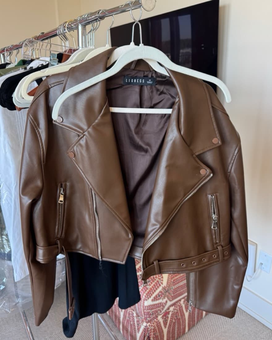Lioness Brown Leather Jacket - Image 1