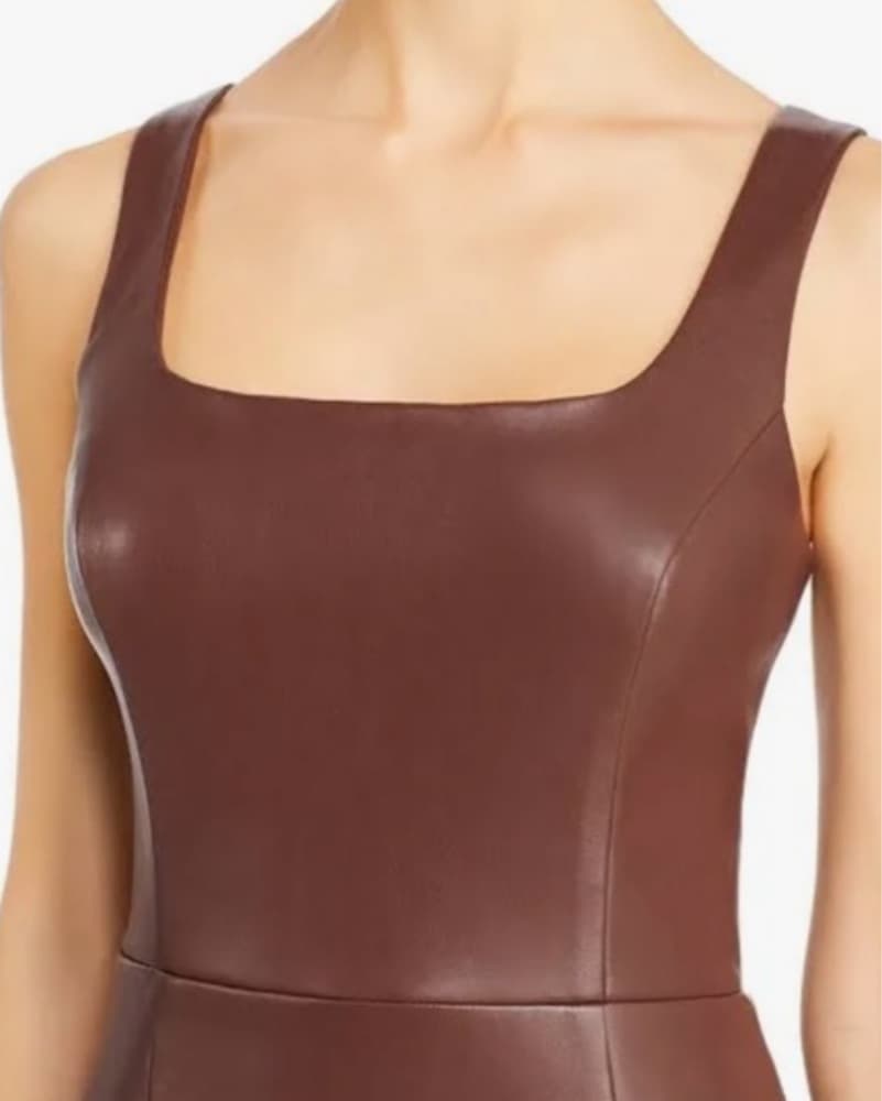 Aqua Brown Leather Dress - Image 2