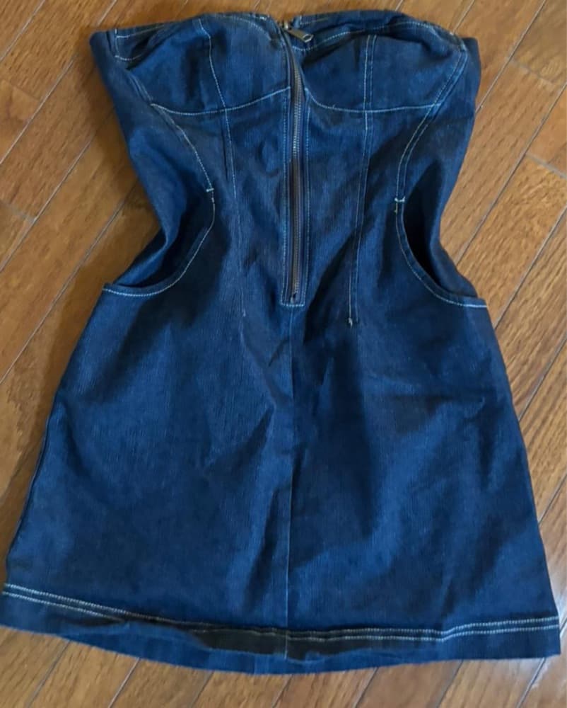 Urban Outfitters Denim Strapless Dress - Image 1