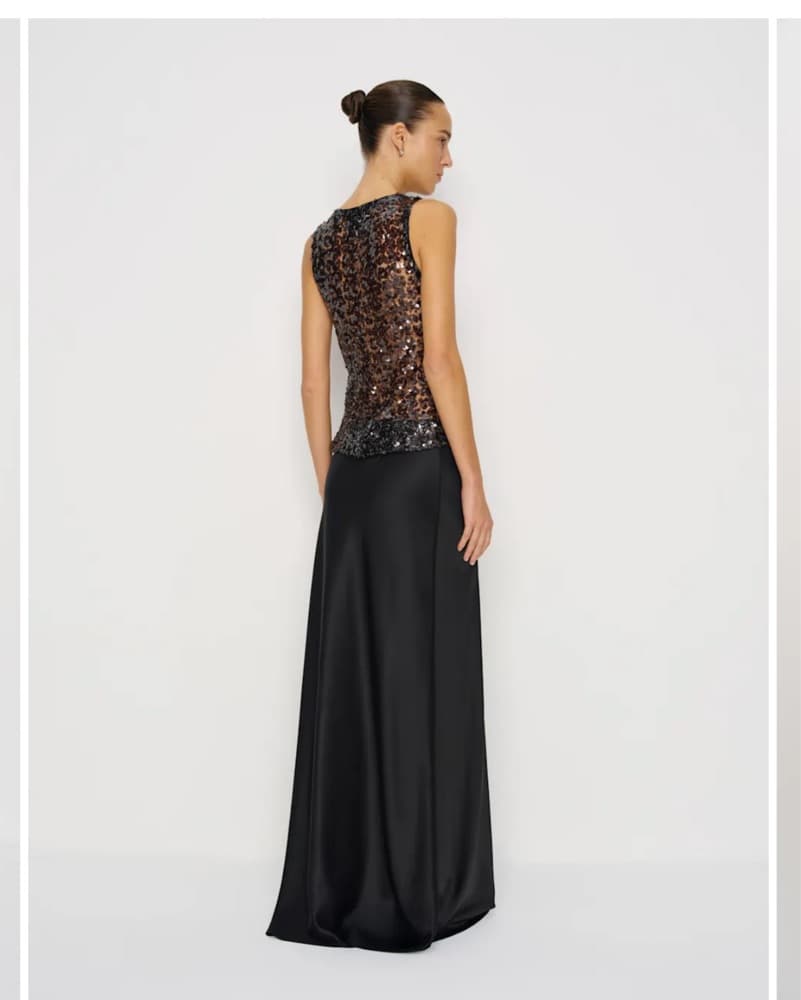 Reformation Lisa Knit Top Black Sequin - Image 3
