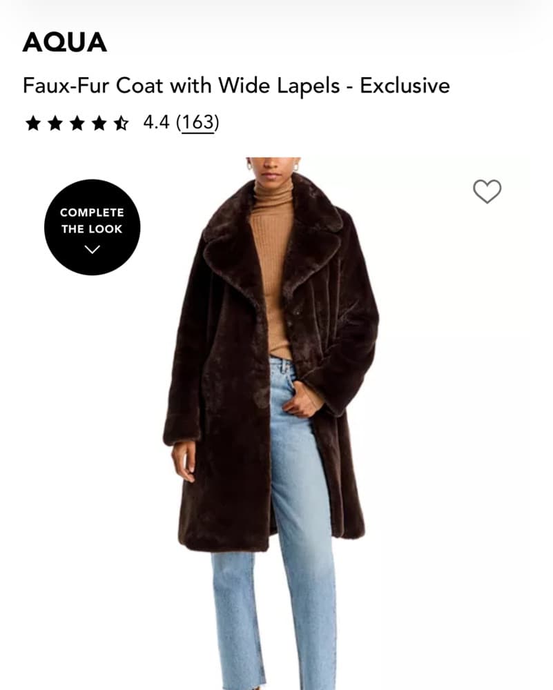 Aqua Sophisticated Faux Fur Coat - Image 1