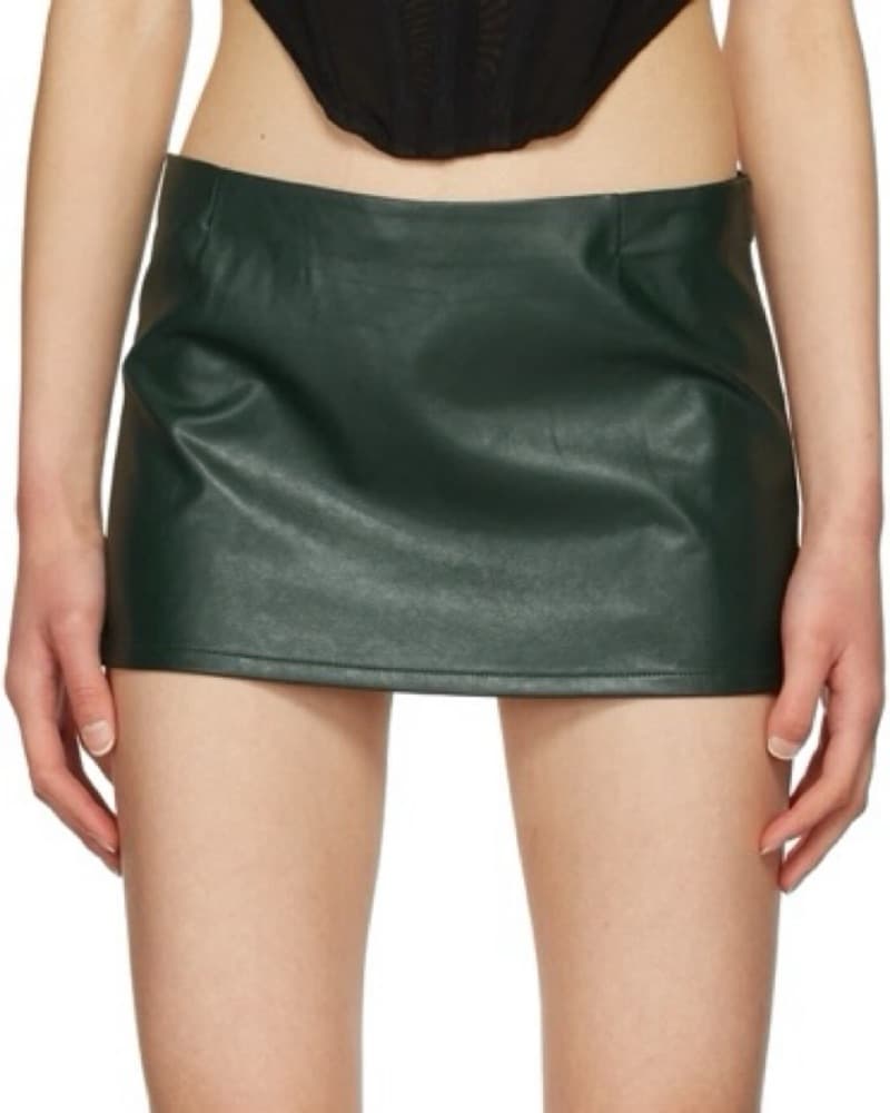 Miaou Forest Green Low Rise Mini Skirt - Image 2