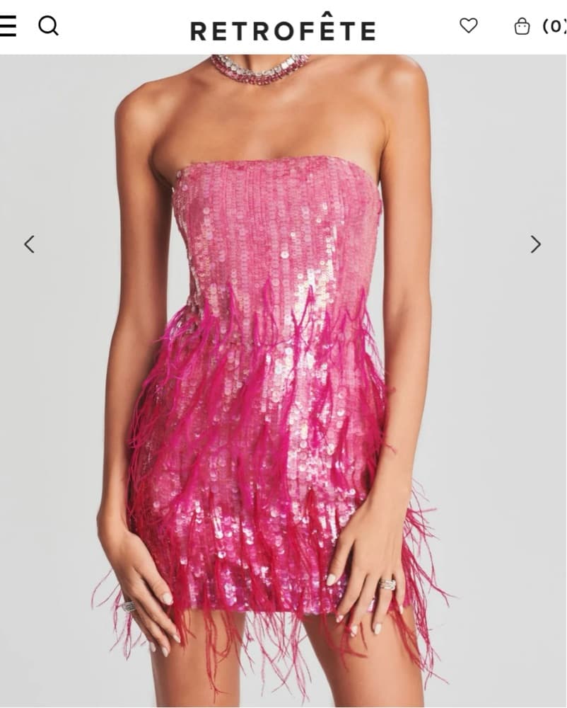 Retrofete ANASTASIA SEQUIN FEATHER DRESS - Image 3